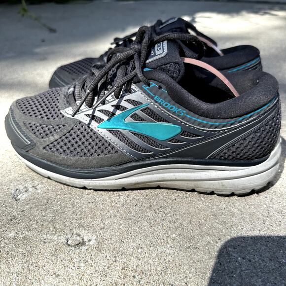 Brooks Addiction 13 Running Sneakers Shoes Lace Up Athletic Gray Blue 8 Wide - Picture 4 of 8